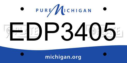 EDP3405 Michigan License Plate