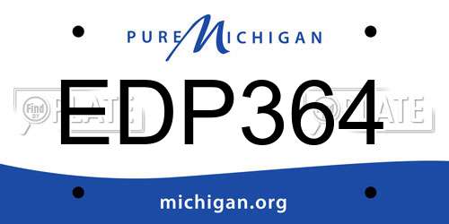 EDP364 Michigan License Plate