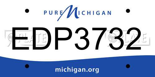 EDP3732 Michigan License Plate