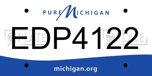 EDP4122 Michigan License Plate