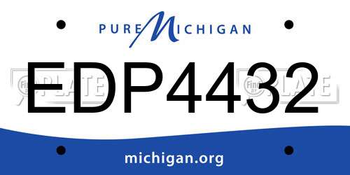 EDP4432 Michigan License Plate