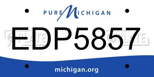 EDP5857 Michigan License Plate