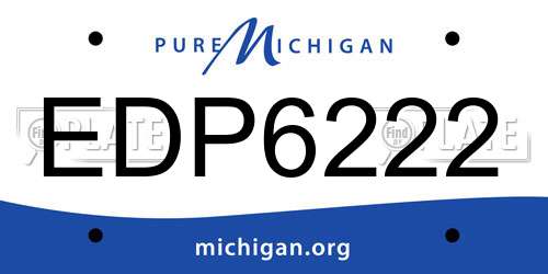 EDP6222 Michigan License Plate