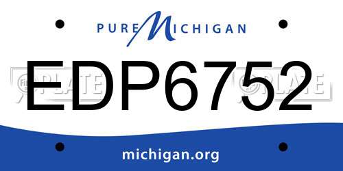 EDP6752 Michigan License Plate