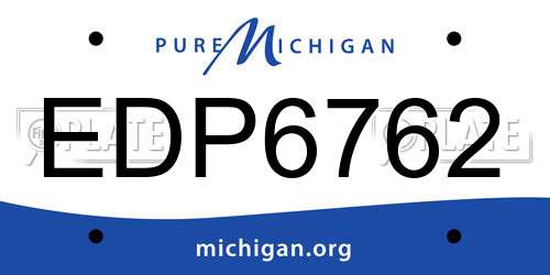 EDP6762 Michigan License Plate