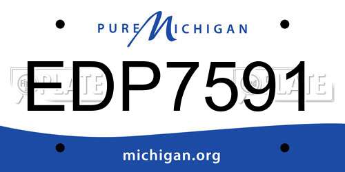 EDP7591 Michigan License Plate
