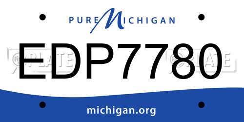 EDP7780 Michigan License Plate