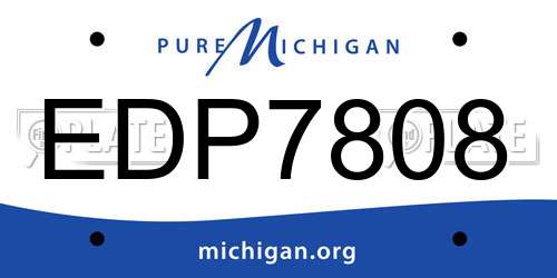 EDP7808 Michigan License Plate