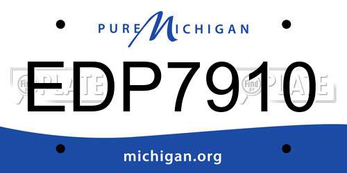 EDP7910 Michigan License Plate