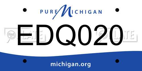 EDQ020 Michigan License Plate