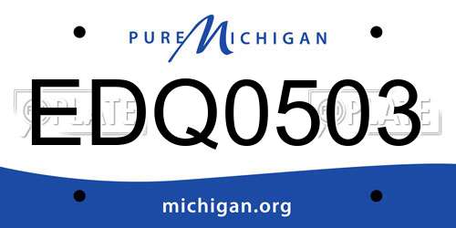 EDQ0503 Michigan License Plate