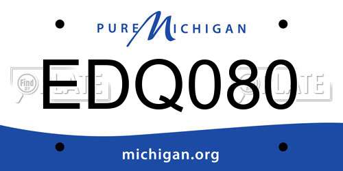 EDQ080 Michigan License Plate