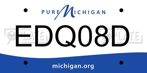 EDQ08D Michigan License Plate