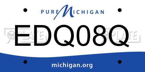 EDQ08Q Michigan License Plate