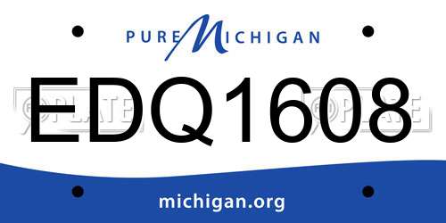 EDQ1608 Michigan License Plate