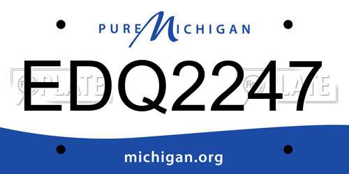 EDQ2247 Michigan License Plate
