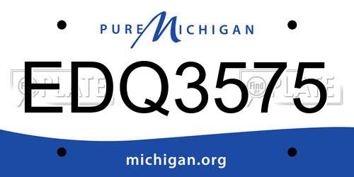 EDQ3575 Michigan License Plate