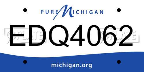 EDQ4062 Michigan License Plate