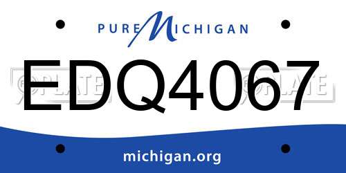 EDQ4067 Michigan License Plate