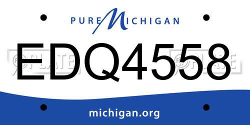 EDQ4558 Michigan License Plate