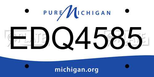 EDQ4585 Michigan License Plate