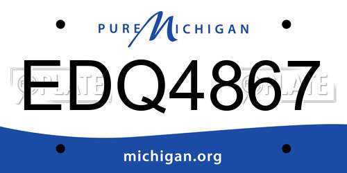 EDQ4867 Michigan License Plate
