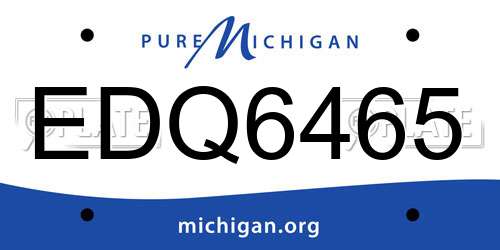 EDQ6465 Michigan License Plate
