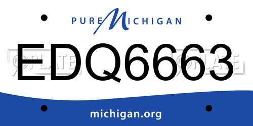 EDQ6663 Michigan License Plate