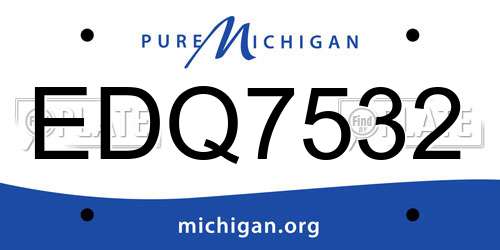 EDQ7532 Michigan License Plate