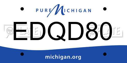 EDQD80 Michigan License Plate