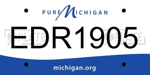 EDR1905 Michigan License Plate