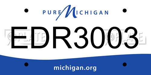 EDR3003 Michigan License Plate