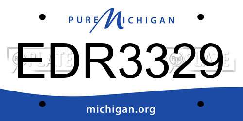 EDR3329 Michigan License Plate