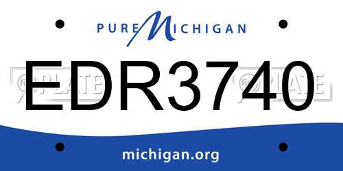 EDR3740 Michigan License Plate