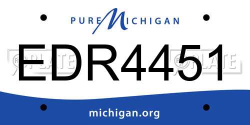 EDR4451 Michigan License Plate