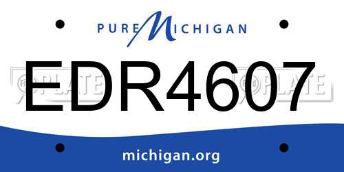 EDR4607 Michigan License Plate