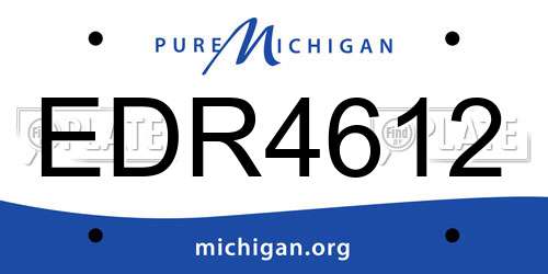 EDR4612 Michigan License Plate