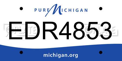 EDR4853 Michigan License Plate
