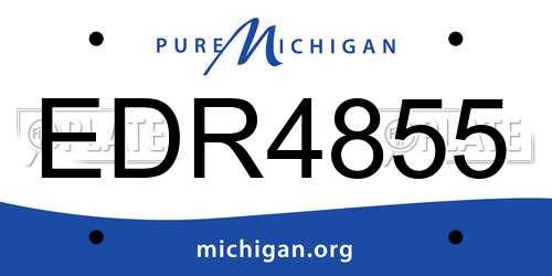 EDR4855 Michigan License Plate