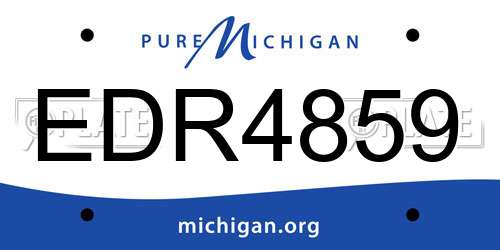 EDR4859 Michigan License Plate