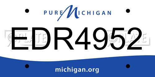 EDR4952 Michigan License Plate