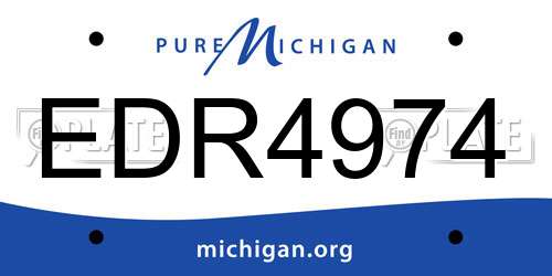 EDR4974 Michigan License Plate