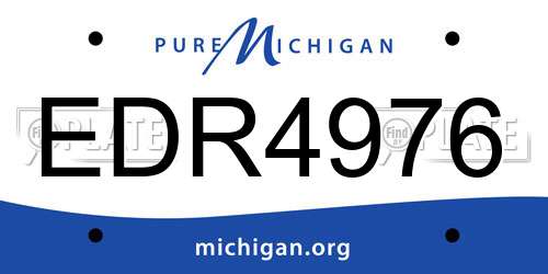 EDR4976 Michigan License Plate
