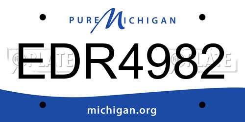 EDR4982 Michigan License Plate