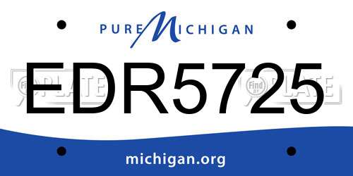 EDR5725 Michigan License Plate