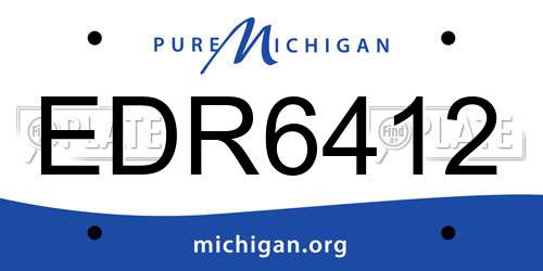 EDR6412 Michigan License Plate