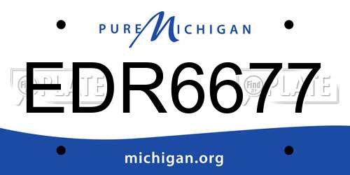 EDR6677 Michigan License Plate