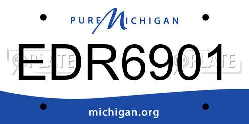 EDR6901 Michigan License Plate