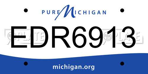 EDR6913 Michigan License Plate