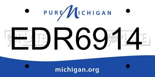 EDR6914 Michigan License Plate